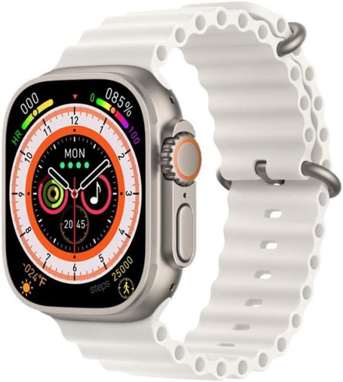 Smartwatch Ultra Pro con 2 Correas (Negro + Blanco)