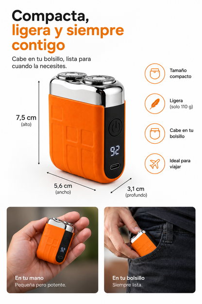 KALVEO® PocketShave — Afeitadora Eléctrica Portátil